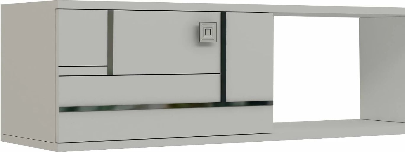 Komodë TV Skye Decor, e bardhë, argjend