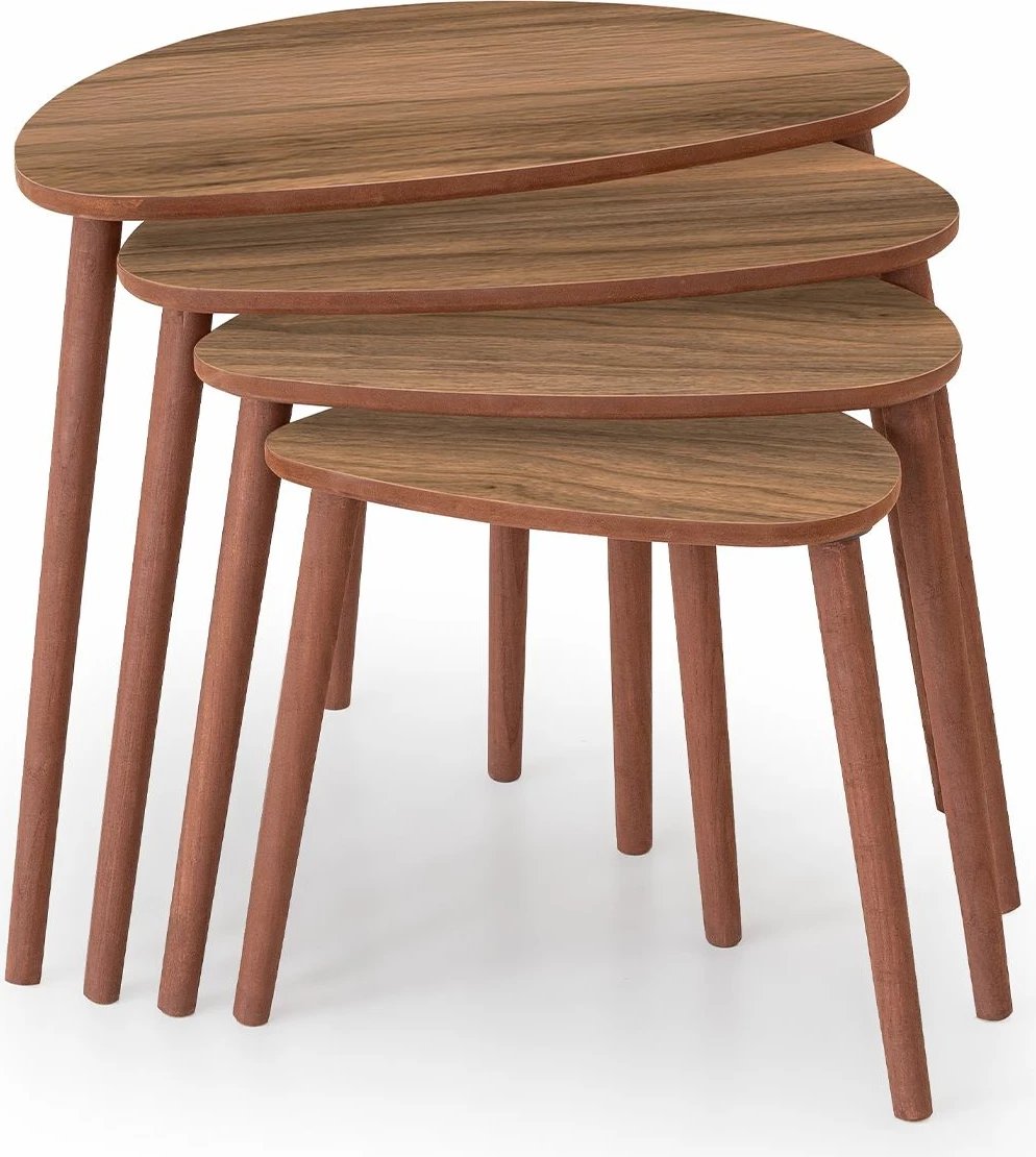 Set tavolinash të vendosshme (4 copë), Skye Decor, Nora, ngjyrë arre