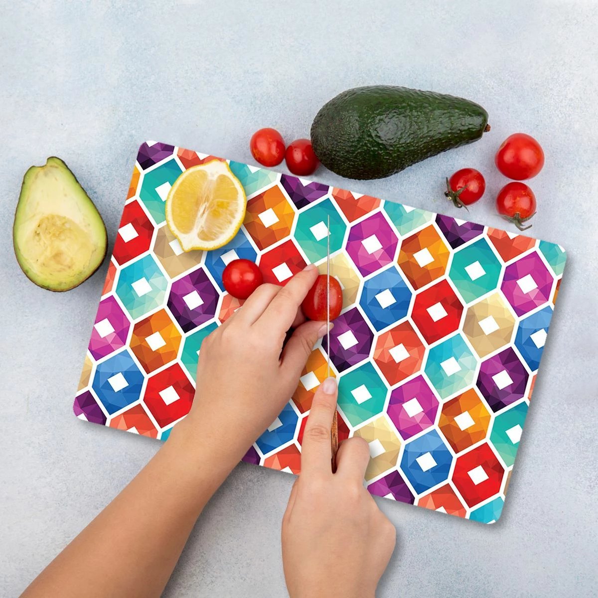 Dërrasë prerëse Hermia, qelq i temperuar, shumëngjyrëshe, Ckt65 - 3040, 30x40cm