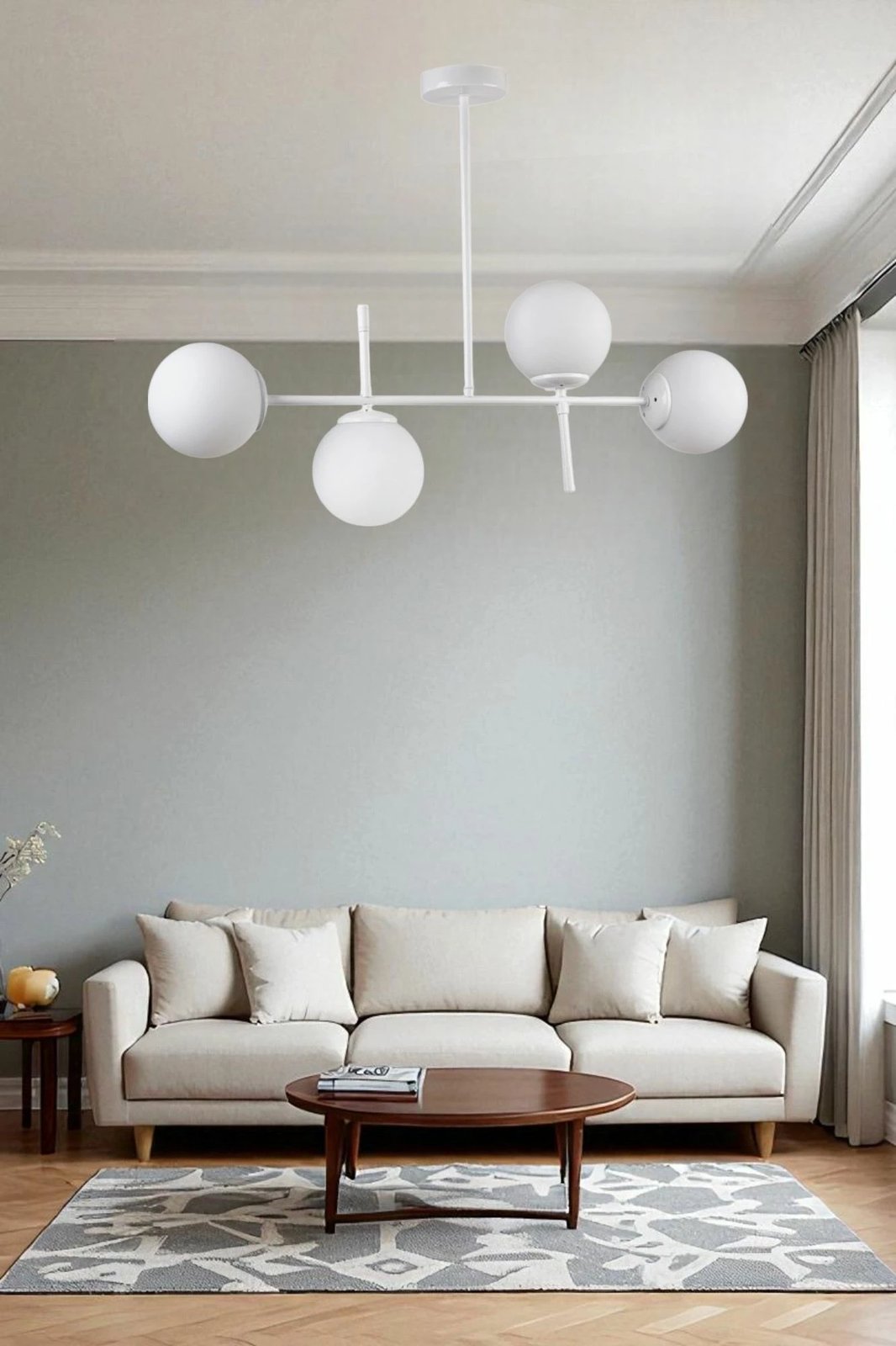 Llambë tavani Opviq, 8990-2, metal dhe xham, e bardhë