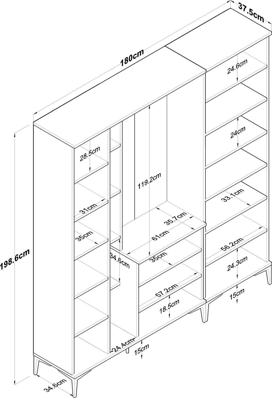 Stendë korridori Hanah Home, EA131 - 2801, ngjyrë arrë dhe e bardhë