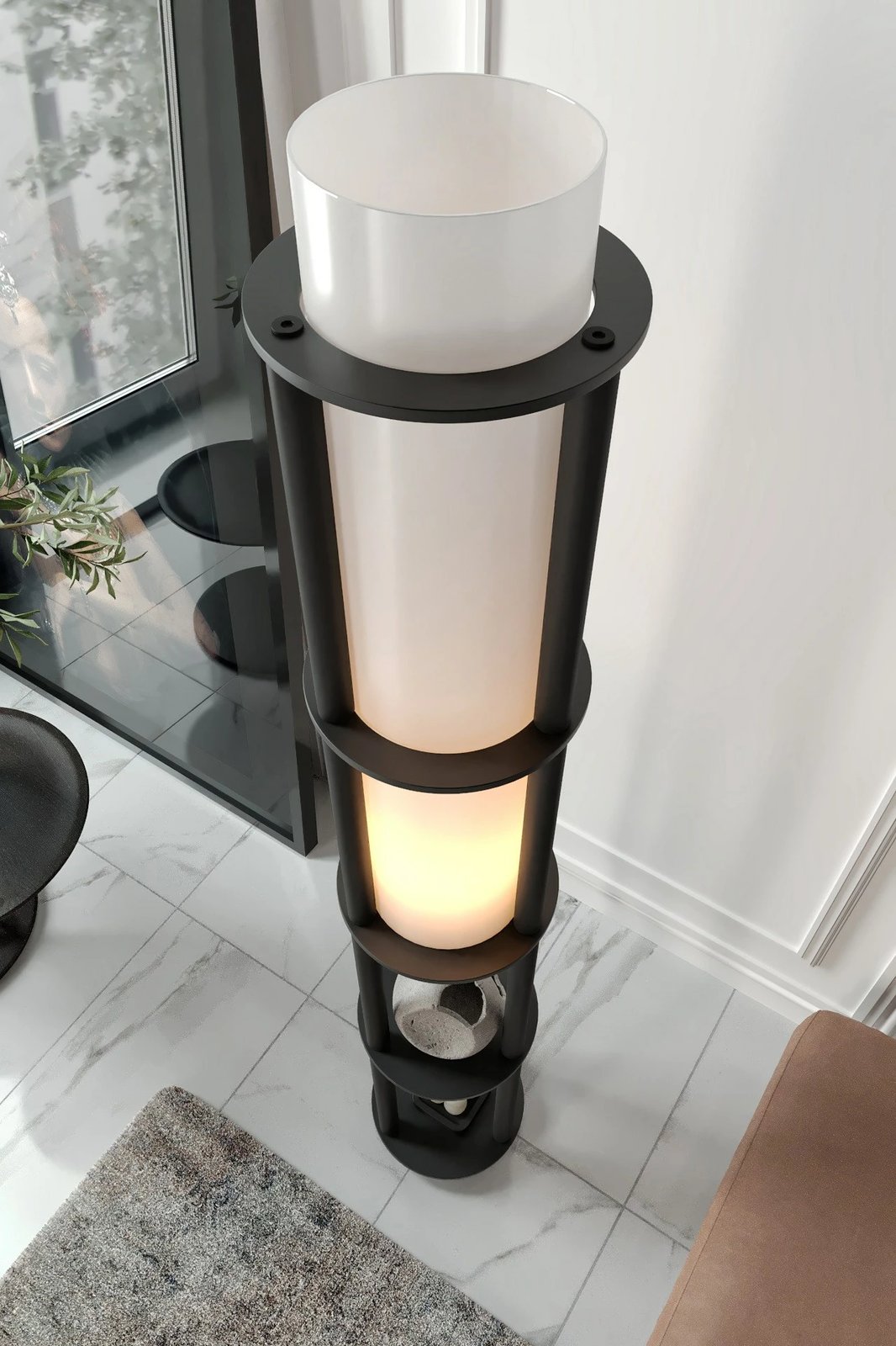 Llambë dyshemeje Opviq, KS-11124, ngjyrë e zezë