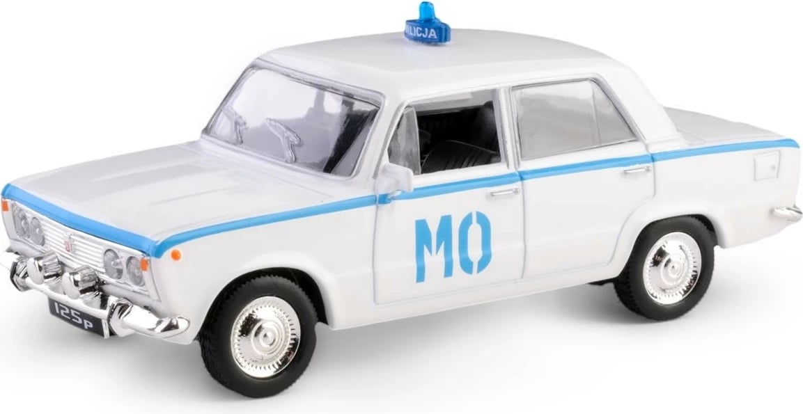 Model makine Daffi Fiat 125p MO, 1:43, metal/plastik, bardhë/blu