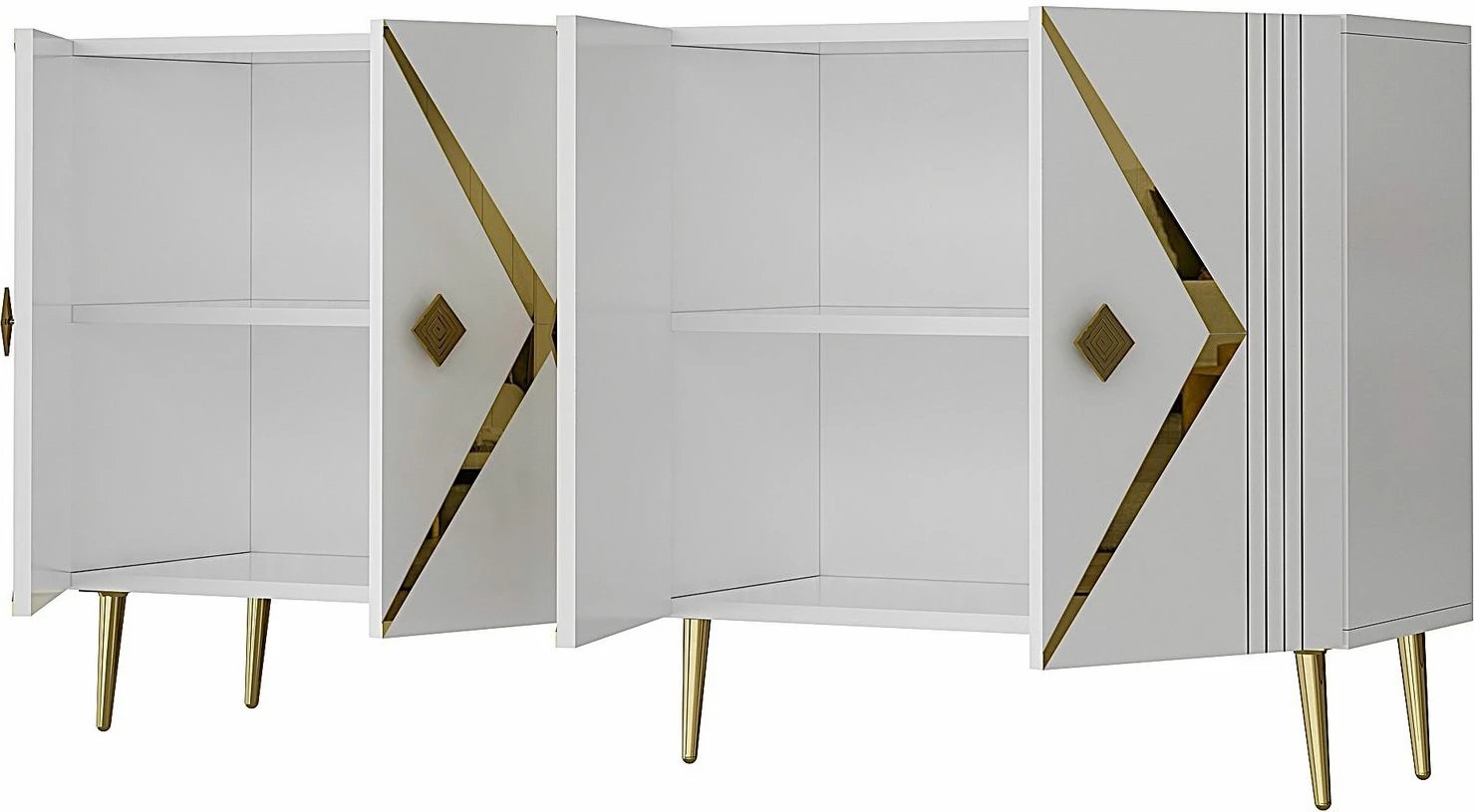 Konsol Skye Decor, Domino KB150, e bardhë, ari