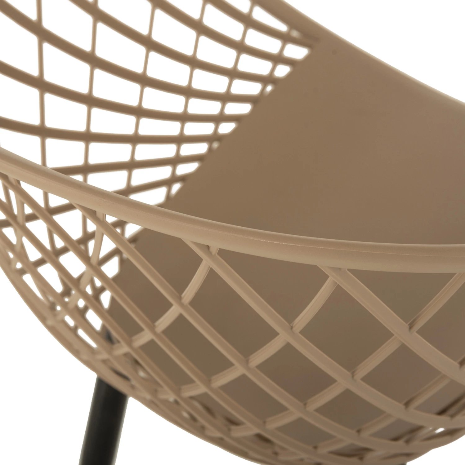 Karrige ARIADNE FH8001.23 polipropileni kapuçino-këmbë metalike të zeza 63x56x80H cm., set prej 4 copash