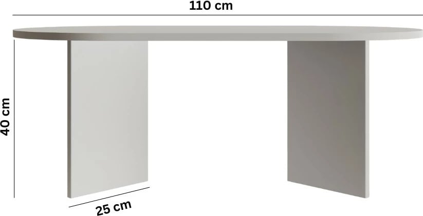 Tavolinë kafeje Skye Decor, Leo Large, e bardhë