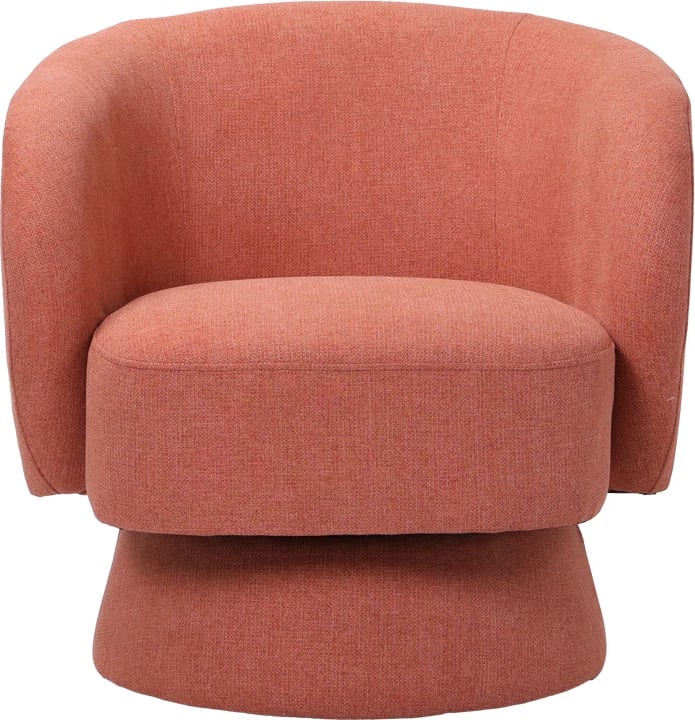 Kreslo rrotullues, material stof, ngjyrë terrakote, 78x81x77cm