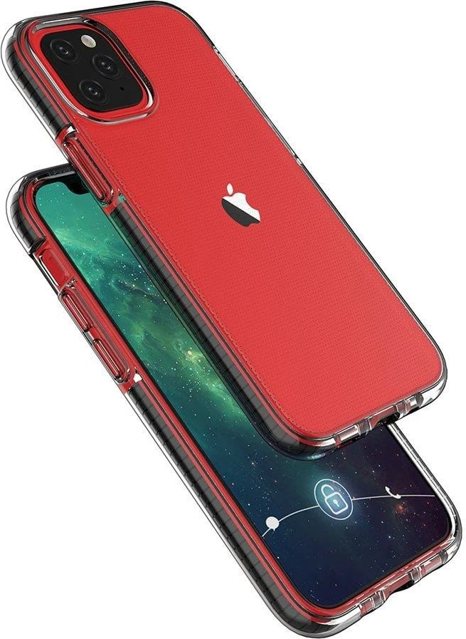 Mbështjellës Hurtel Spring Case për iPhone 13 mini, TPU, i tejdukshëm me kornizë të verdhë