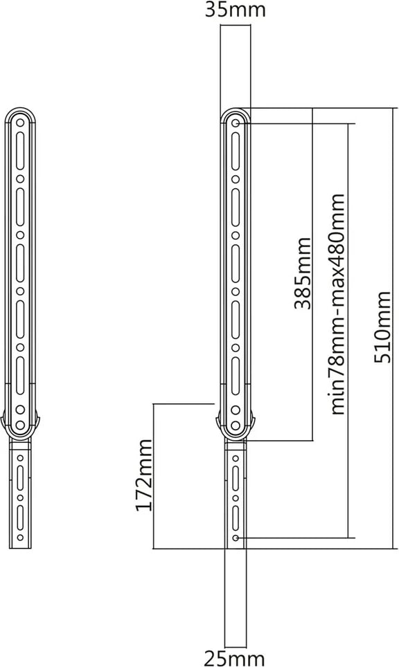 Mbajtëse universale për altoparlantë Maclean MC-912, për TV 23-65 inç, e zezë