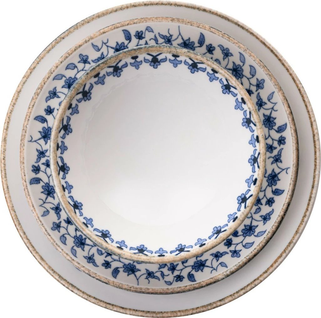 Set darke prej porcelani, 18 pjesë, Hermia Concept, BNEO18Y4890726, ngjyrë kaltër dhe e bardhë