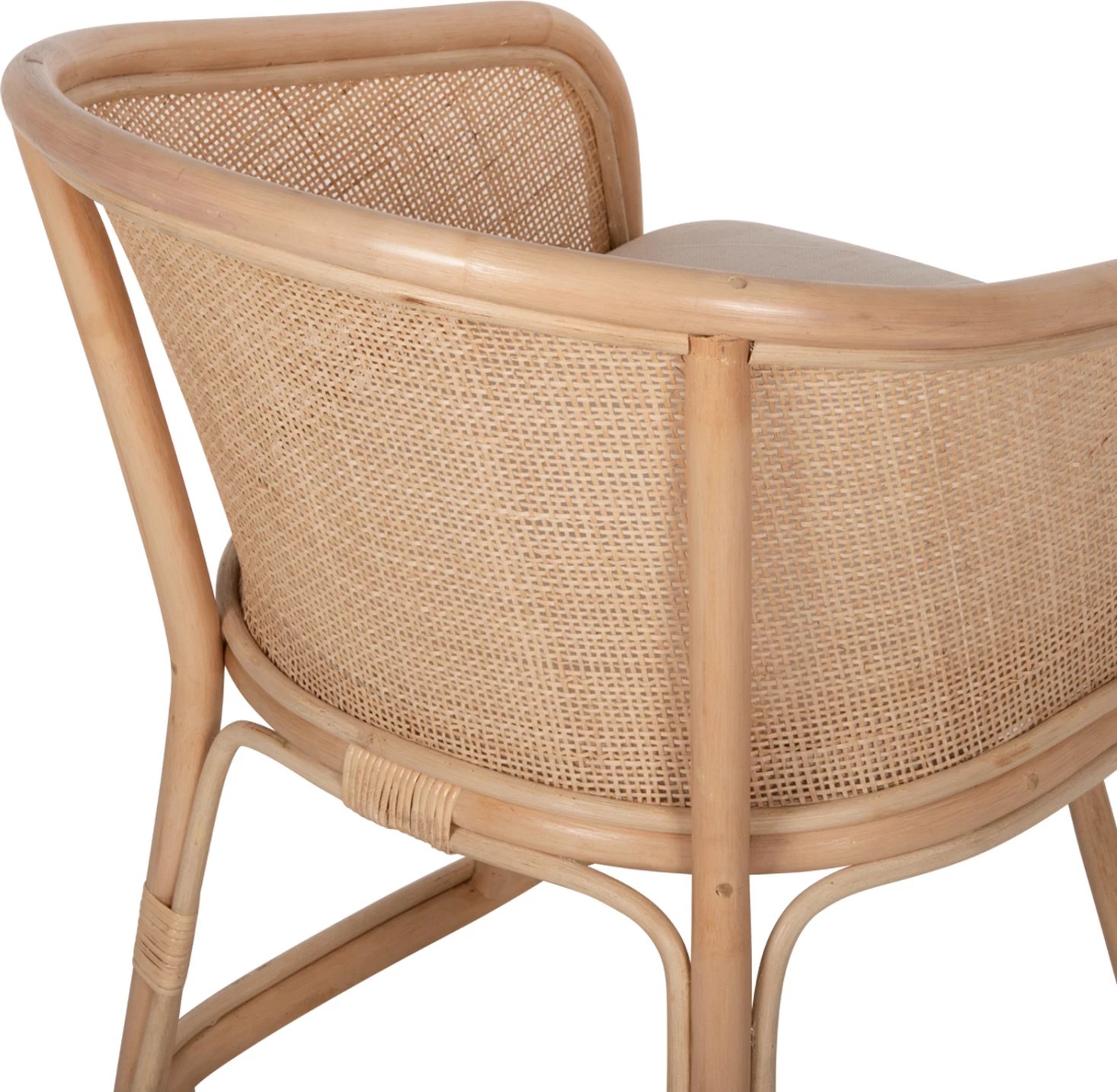Karrige KIKO FH9839 rattan, ngjyrë natyrale, jastëk i bardhë, 61x71x76H cm.