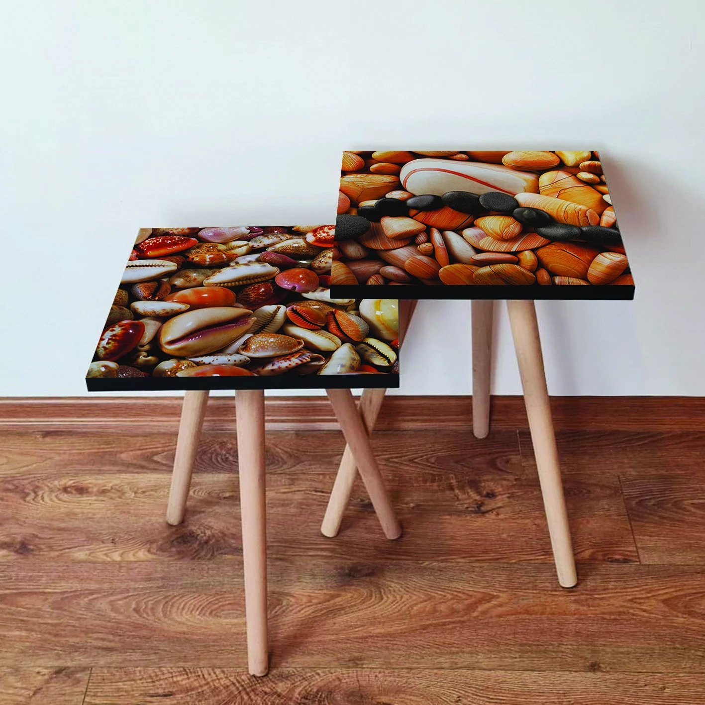 Set tavolina të mbivendosura, 2 copë, Skye Decor, portokalli-krem, 2Shp412