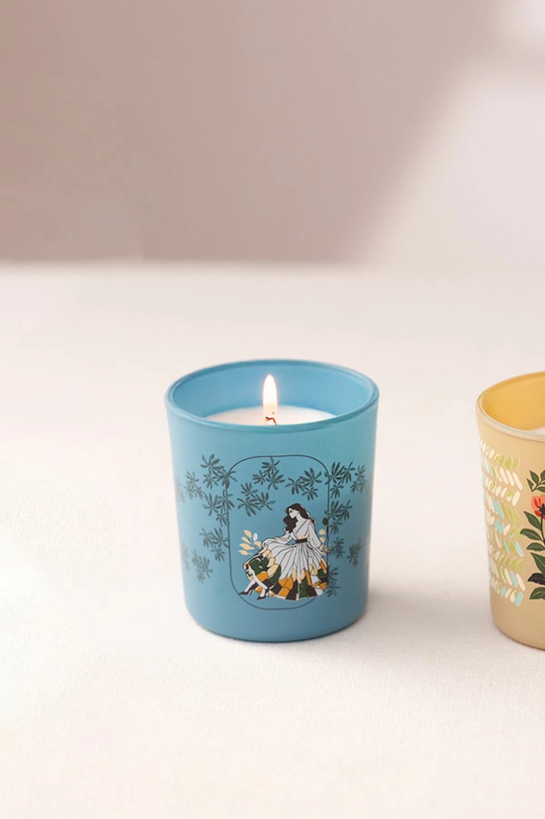 Set qirinjsh (3 copë), Evila Originals, Secret Garden, ngjyrë kaltër, e gjelbër, mustardë