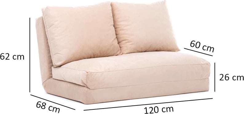 Divan-krevat 2 vendesh Atelier del Sofa, Taida, krem