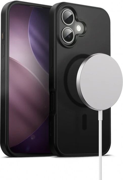 Mbështjellës CRONG Hybrid Frost MAG Cover CRGHFMIP1763BLK, MagSafe me 37 magnetë N52, për iPhone 17, polikarbon, i zi