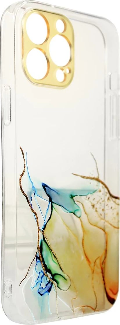 Mbështjellës Hurtel Marble Case për Samsung Galaxy A12 5G, portokalli