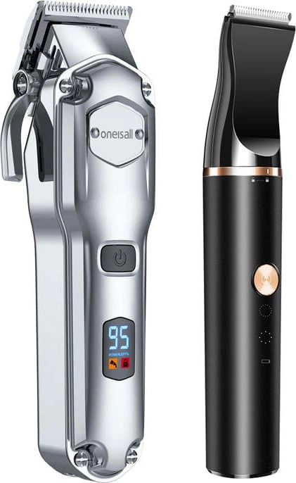 Set qethëse dhe trimmer për kafshë Oneisall RFC-676 + P20, metalik dhe zi