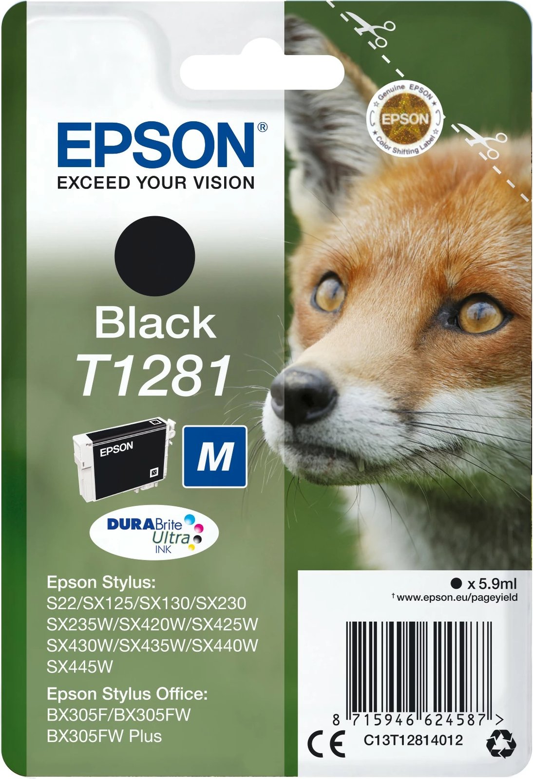 Toner Epson Fox T1281 DURABrite Ultra, 5.9ml, e zezë Toner Epson Fox T1281 DURABrite Ultra, 5.9ml, e zezë