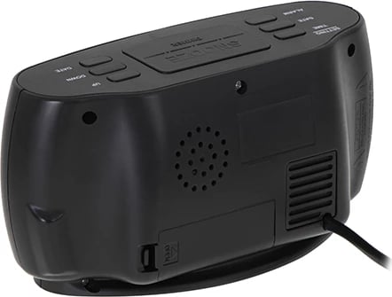 orë alarmi LED, Adler, AD 1186, ekran LED i bardhë, temperaturë e lagështi, datë, snooze, rrymë 230V me bateri rezervë, e zezë