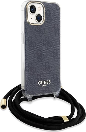 Mbështjellës Guess Crossbody Cord 4G Print për iPhone 15/14/13, i zi Mbështjellës Guess Crossbody Cord 4G Print për iPhone 15/14/13, i zi