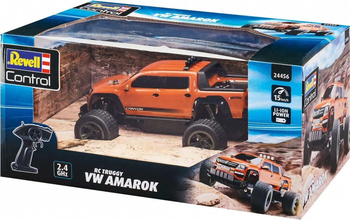 Veture me telekomandë Revell RC VW Amarok, 1:18, Portokalli e zezë