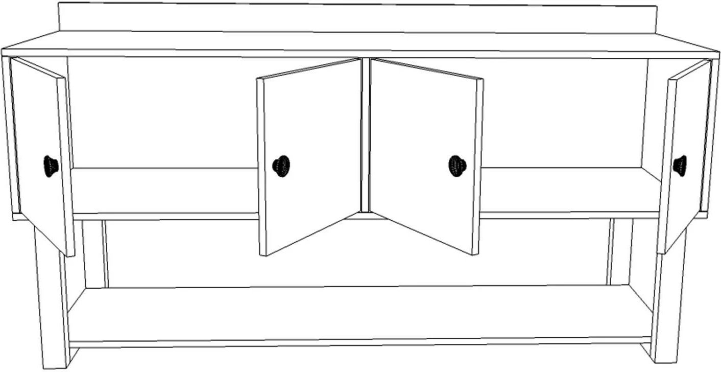 Konsol Skye Decor, Mn04-Ba, ngjyrë arre dhe antracit