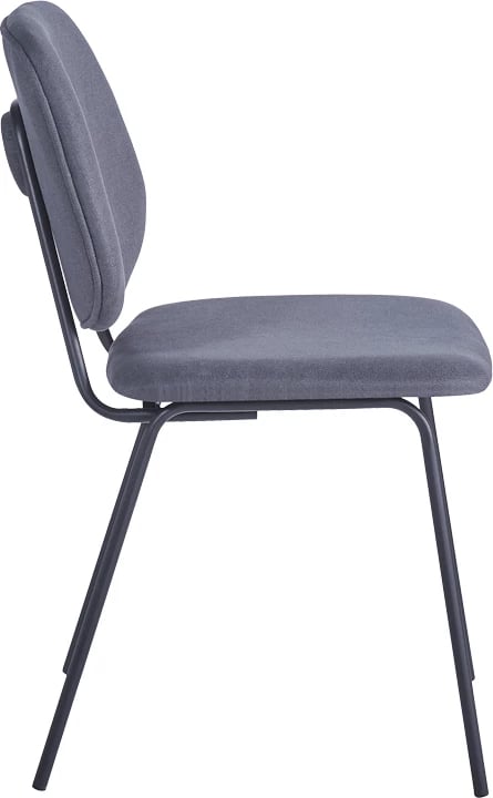 Set 4 karriga Pietro I, material poliestër, këmbë metalike të zeza, ngjyrë antracit, 45x55x82.5cm