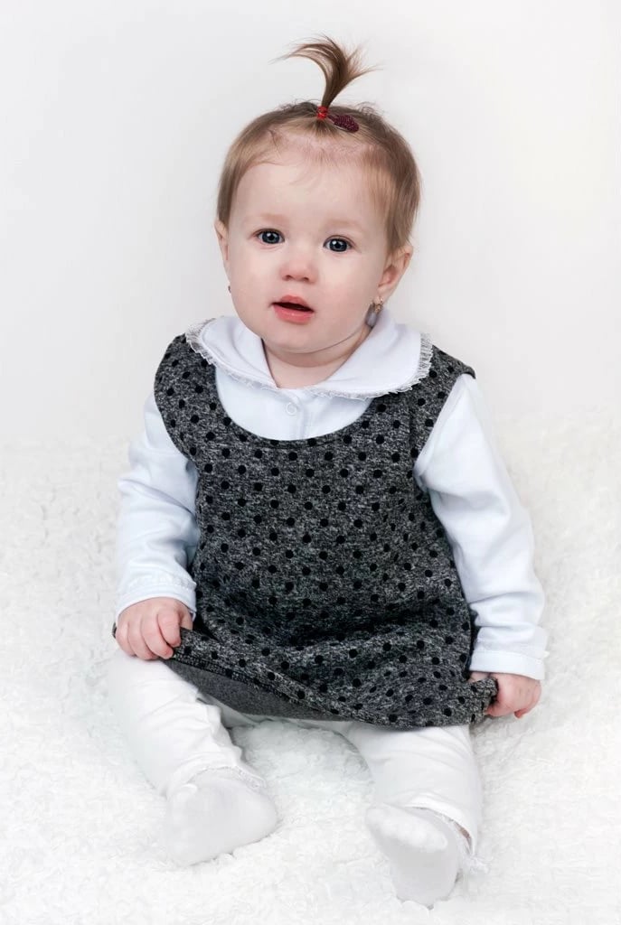 tunikë dimri bebe, New Baby Princess, masë 56 (0-3m), pa mëngë, gri