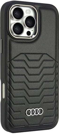Mbështjellës Audi Synthetic Leather MagSafe për iPhone 16 Pro Max 6.9", i zi