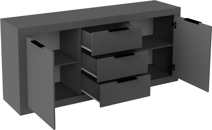 Bufe Doha, ngjyrë gri e errët, 180x45x80.5cm