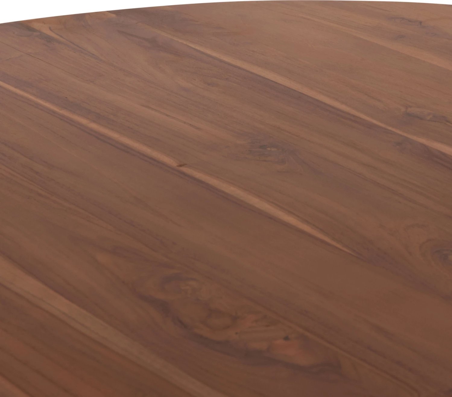 Tavolinë e rrumbullakët për ngrënie, dru tik, 130x79.5cm, trashësi 3cm