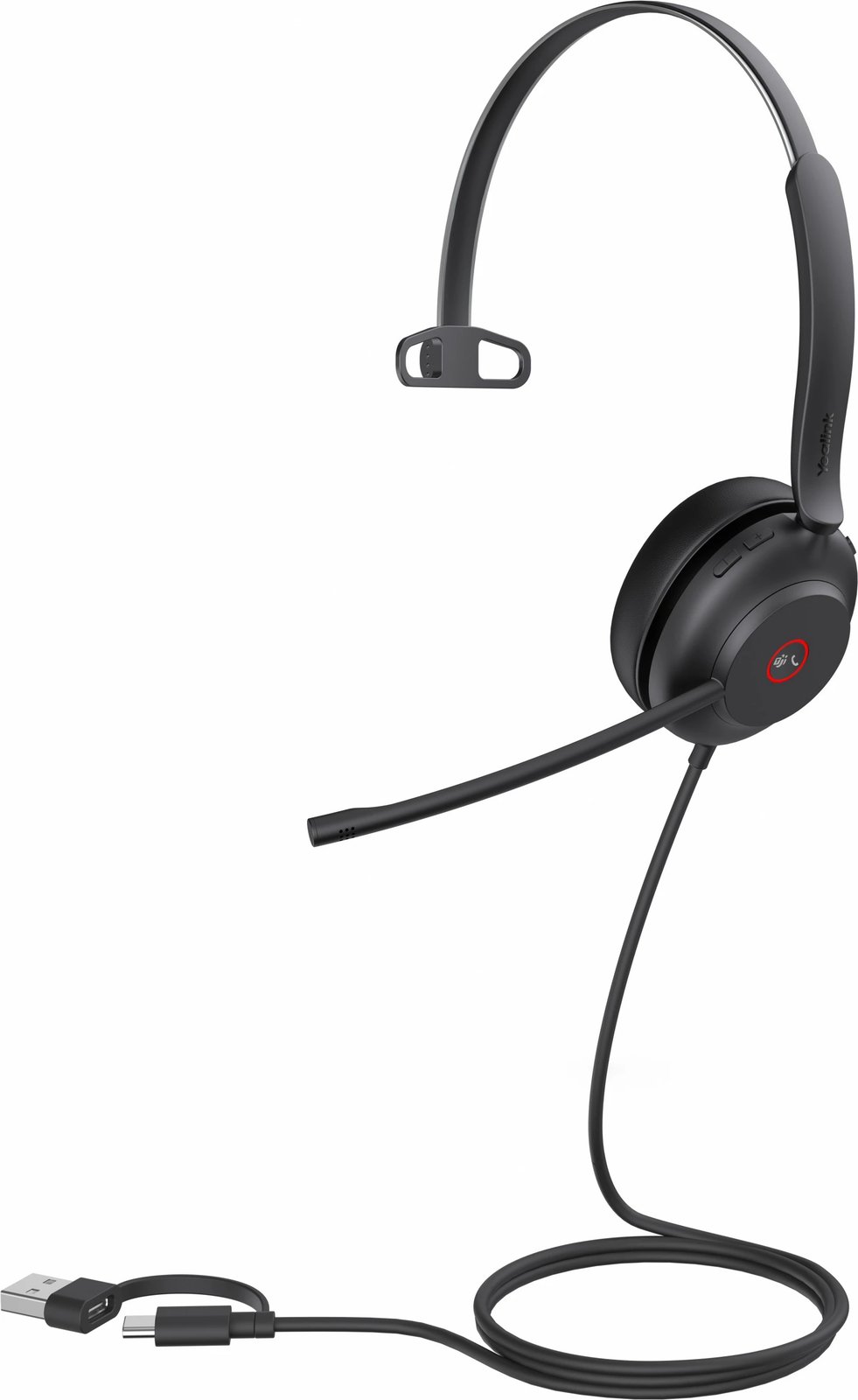 Kufje Yealink UH37 Mono Teams USB-C/A, me kabllo, e zezë