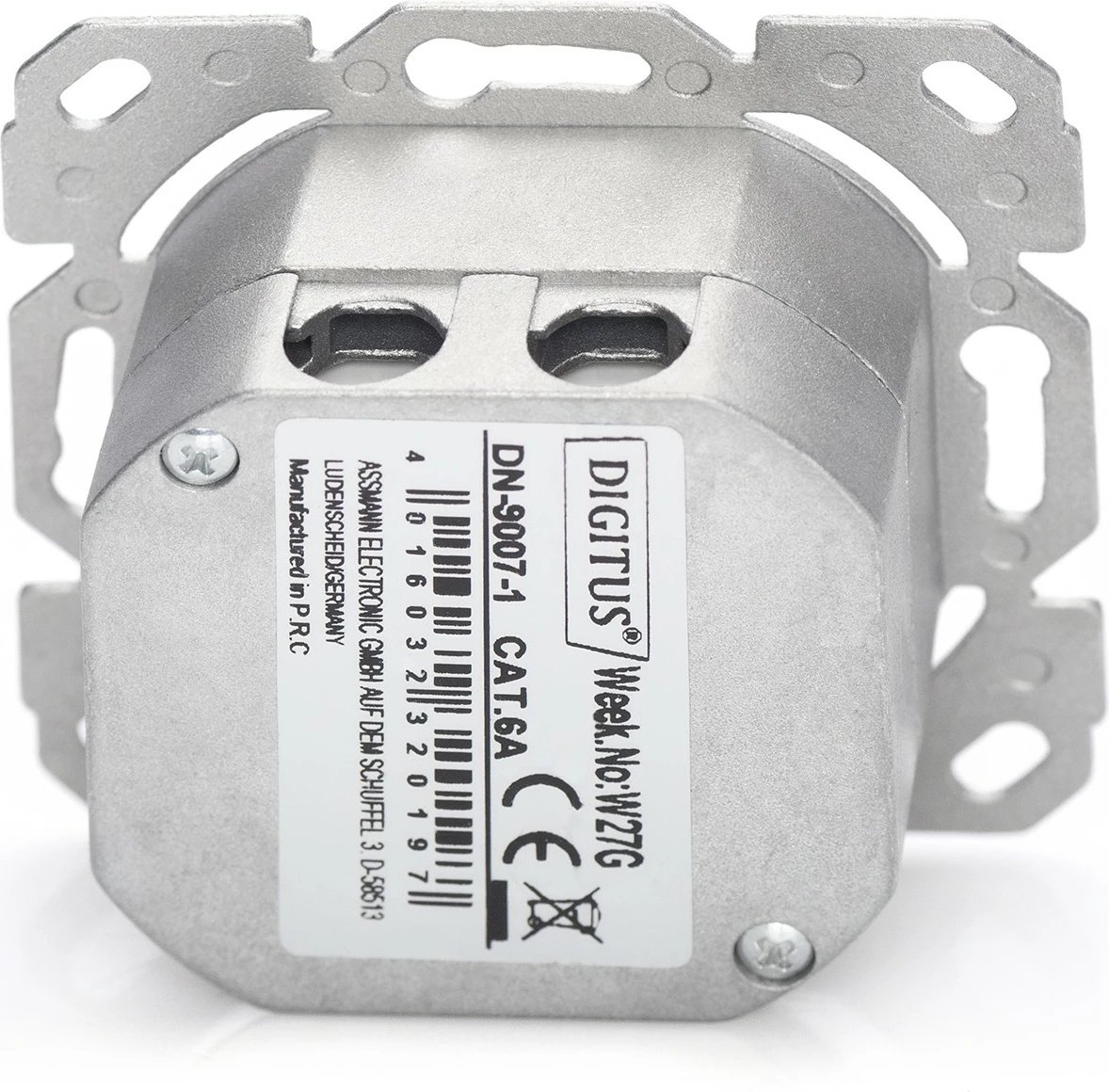 Prizë rrjeti Digitus Cat6a 2xRJ45, e bardhë, Unterputz