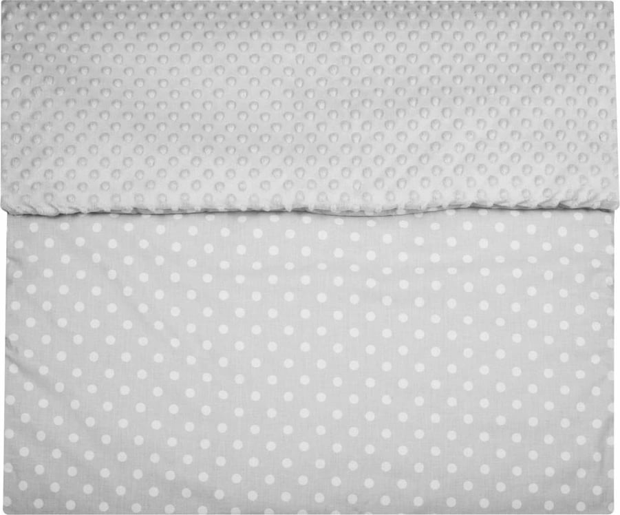 Batanije bebe me mbushje, New Baby, 80×102 cm, njëra anë Minky tjetra pambuk, gri