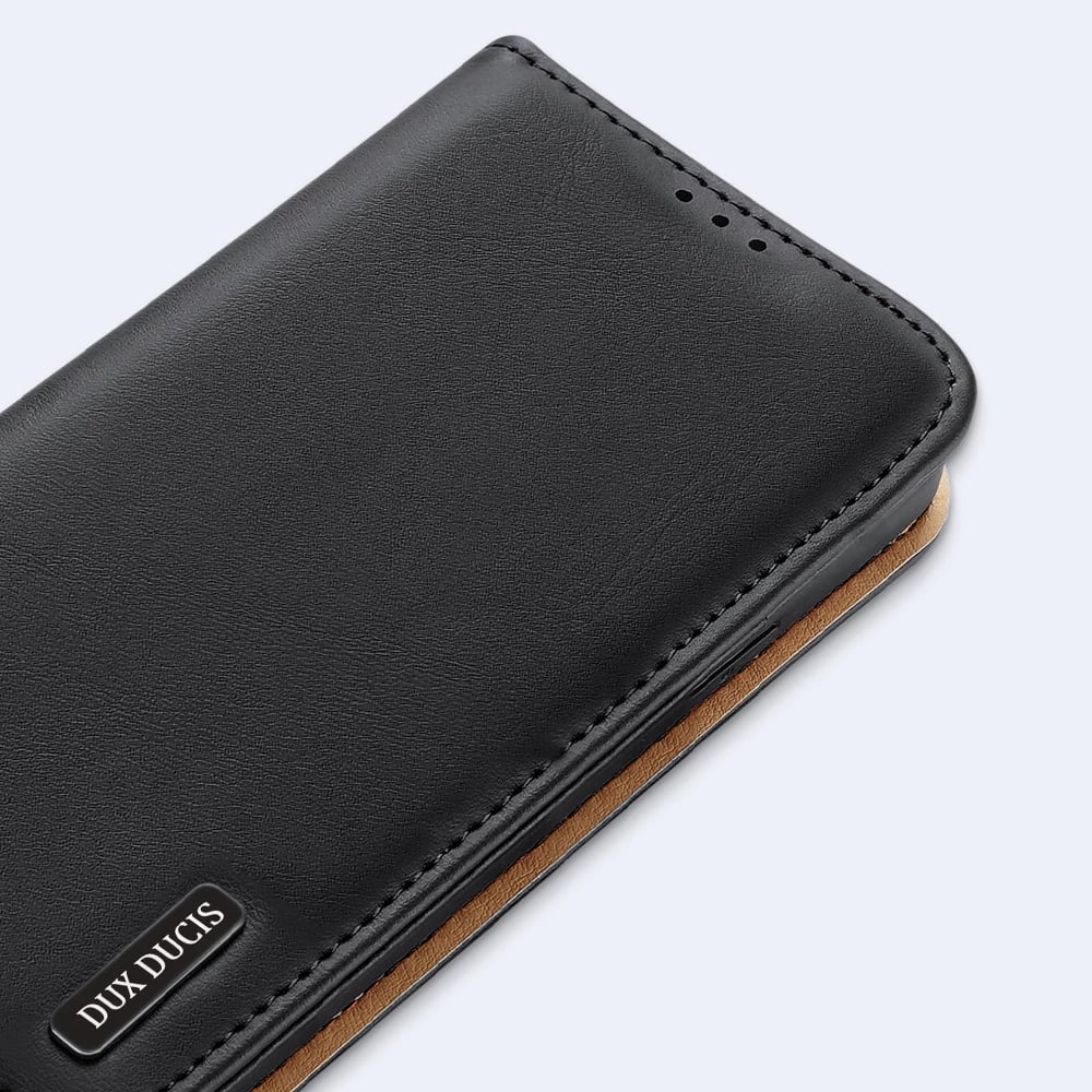 Mbështjellës Dux Ducis Hivo për Samsung Galaxy S22+, lëkurë natyrale, me xhepa për karta, Blu