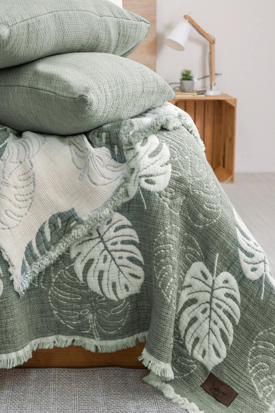 Set piké dopio, ngjyrë e gjelbër, L'essentiel, me jastëkë (2 copë)