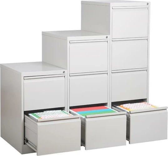 Kabinet dosjesh Nextdeco 4 sirtarë, H133.1x46x62cm, Gri