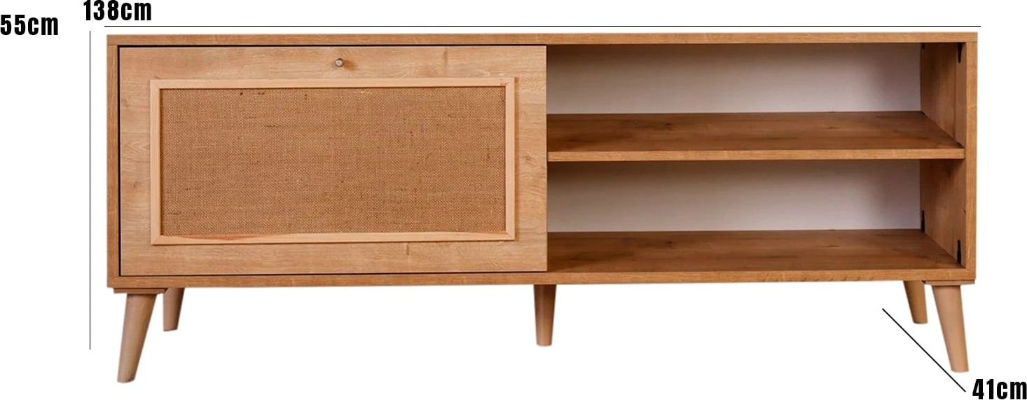 Komodë TV Hanah Home, Jüt 140, ngjyrë lisi