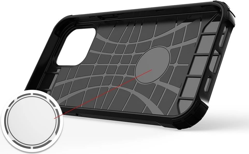 Mbështjellës Hybrid Armor Hurtel për iPhone 14 Pro, i zi