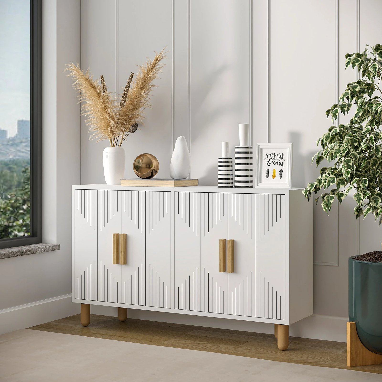 Konsolë moderne e bardhë, Skye Decor, Roger