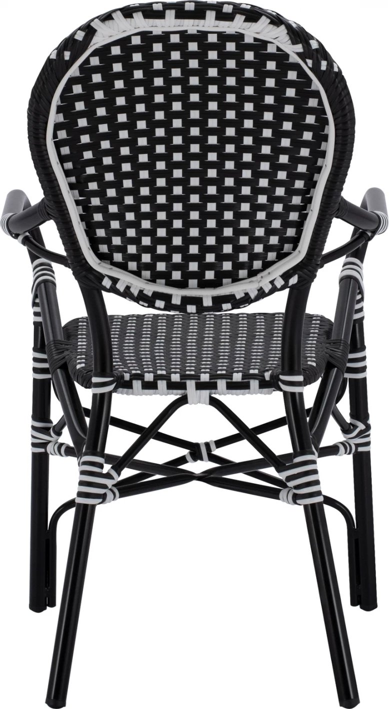 Karrige alumini me pamje bambuje, me thurje të zezë dhe të bardhë, FH5793.02, 56x63x96 cm