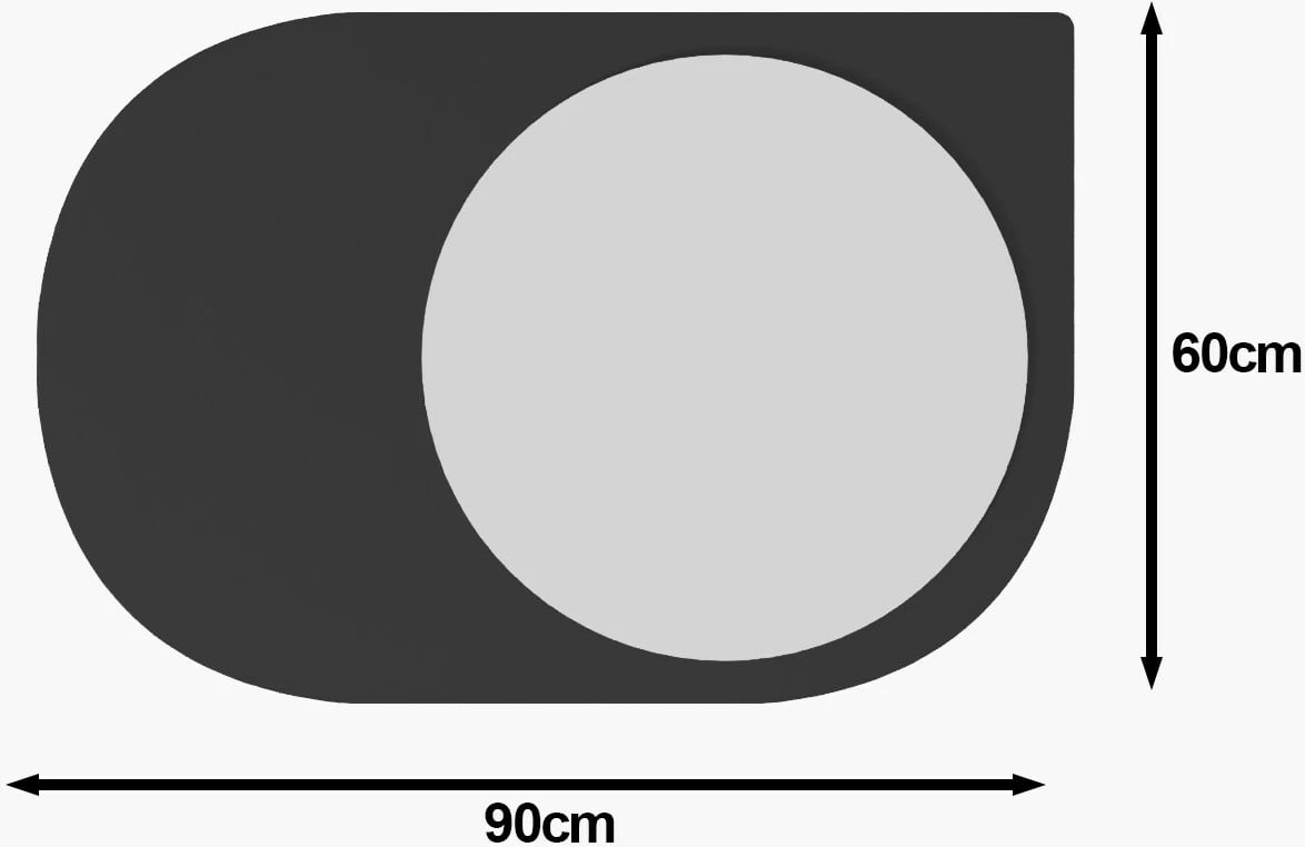 Pasqyrë Skye Decor, Pubble, e zezë, 60x90x2.2cm
