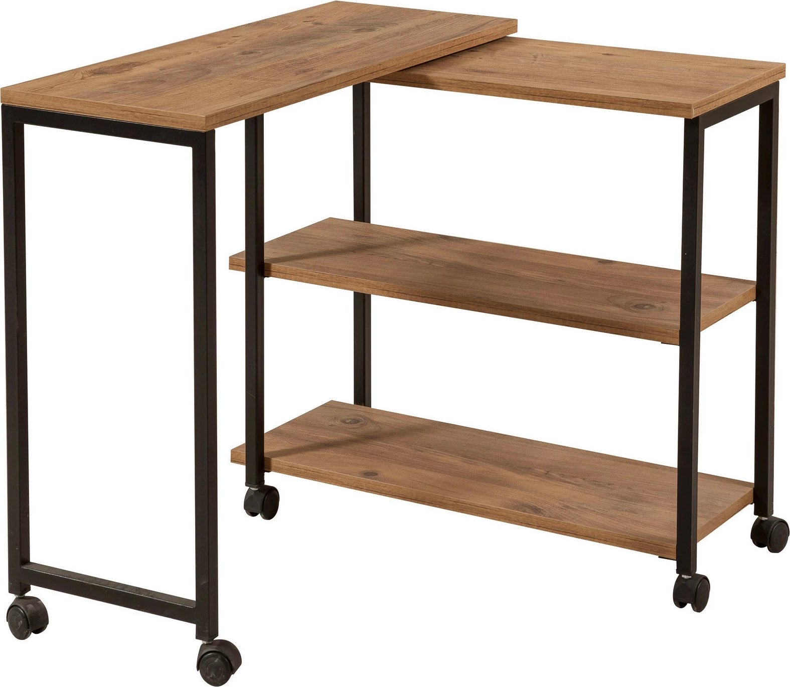 Tavolinë anësore Hanah Home, Melin, ngjyrë Atlantic Pine dhe e zezë