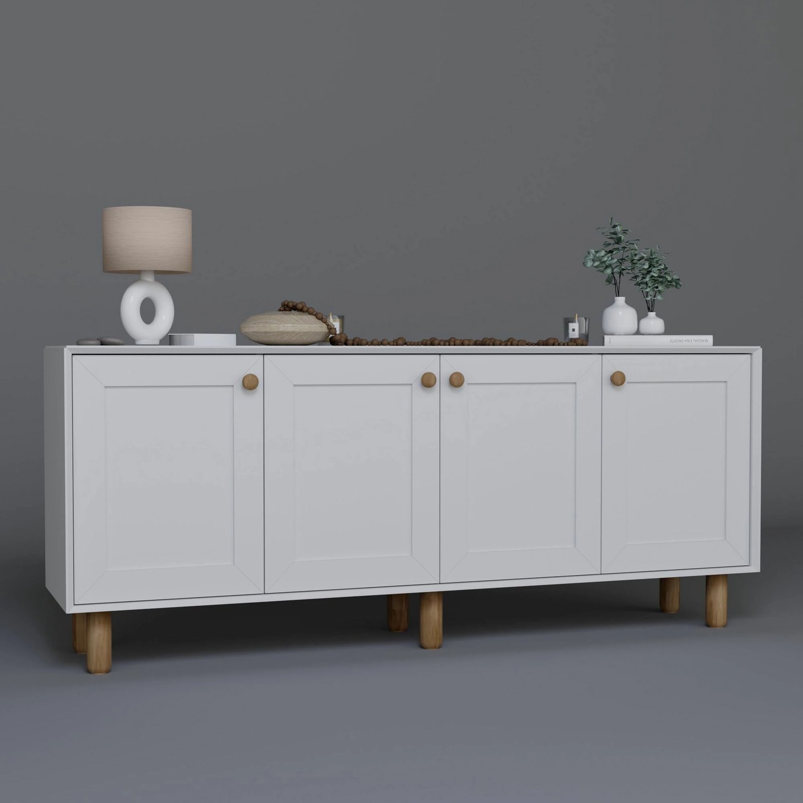 Konsol Skye Decor, ngjyrë e bardhë, 180x75x40 cm