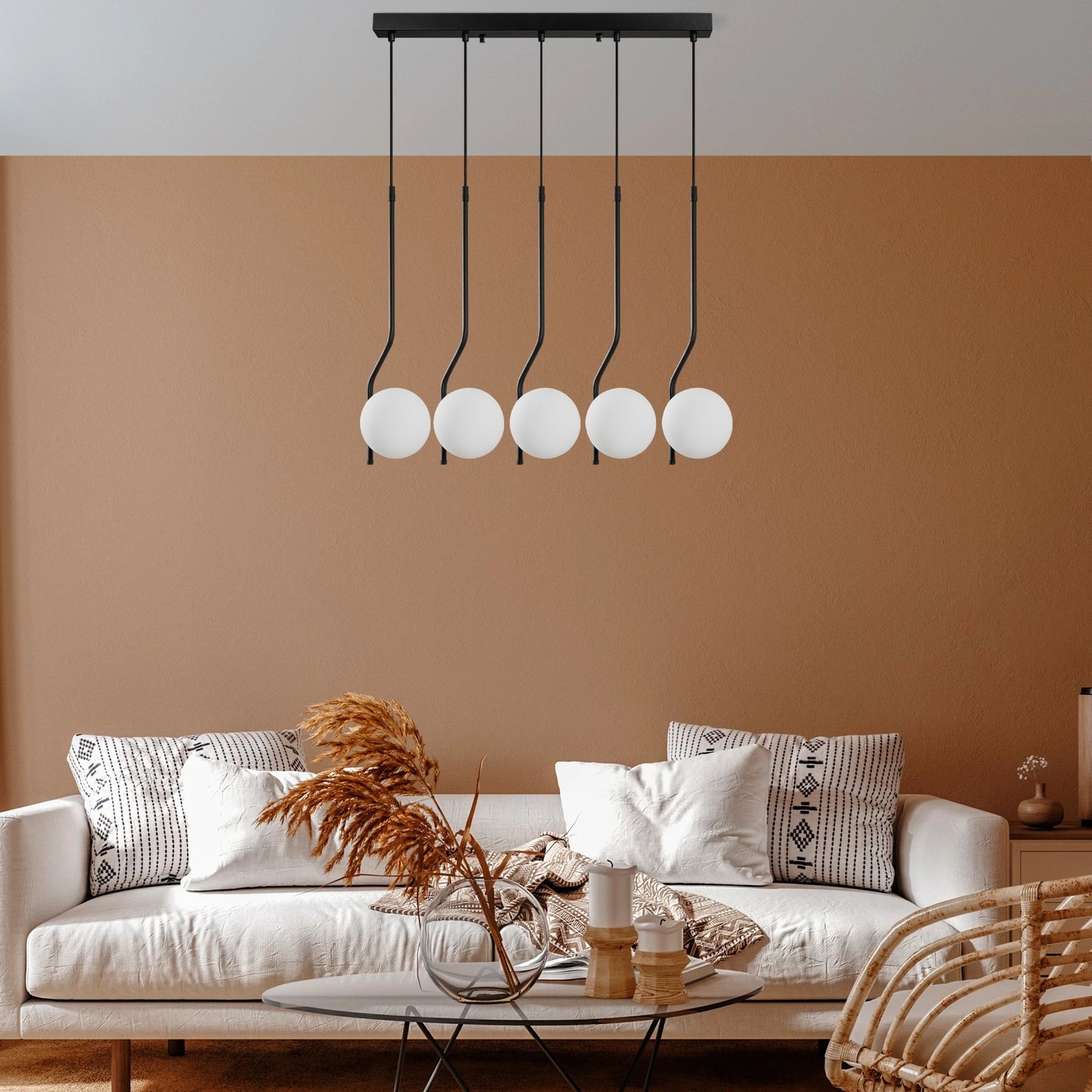 Llambë varëse Opviq Tulıp, e zezë, 80x15x110cm