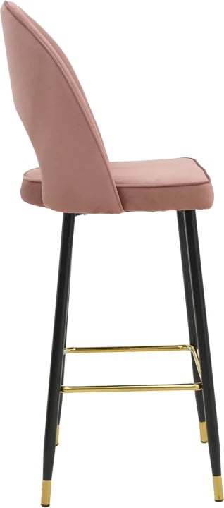 Karrige për bar Casenio, kadife, mollë e kalbur-e zezë-ari, 48x50x117cm