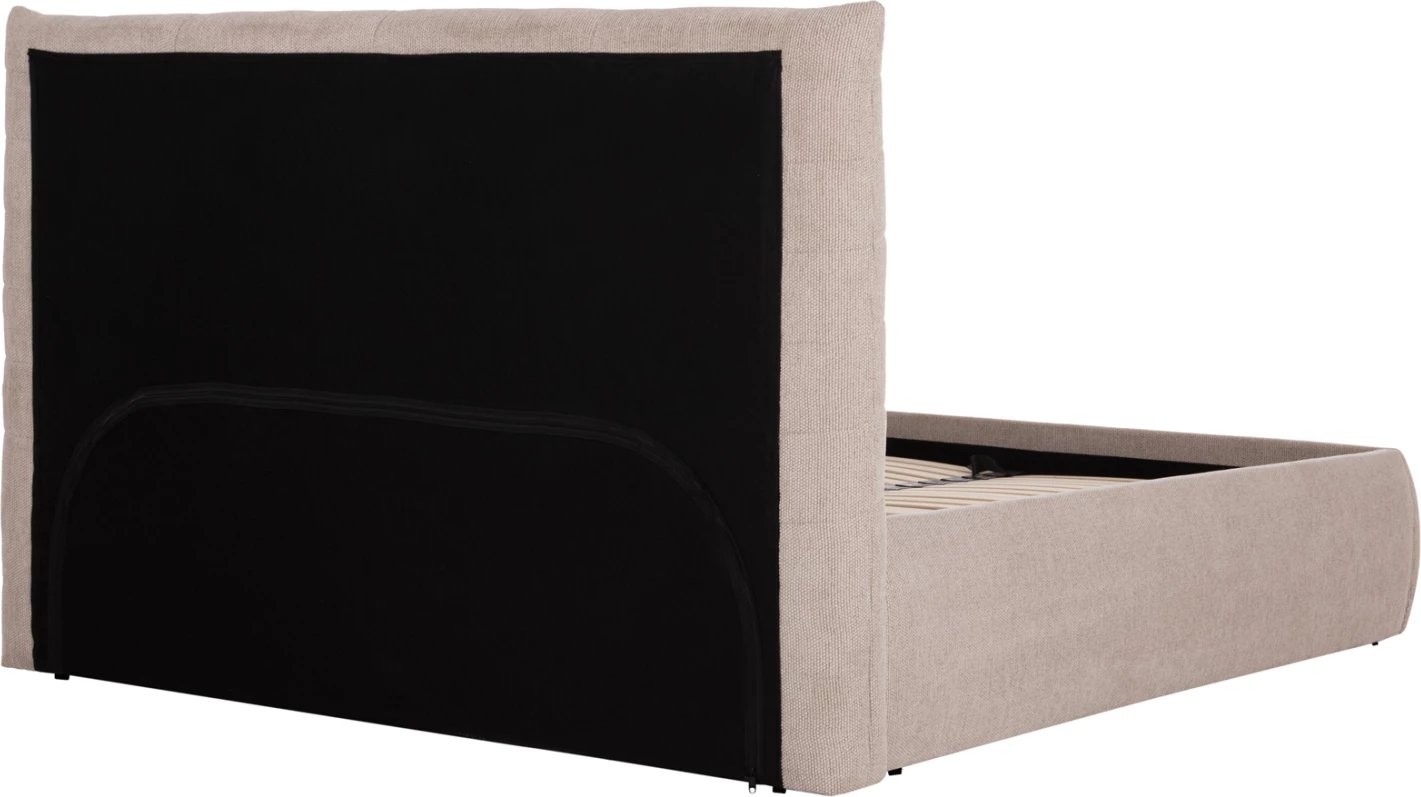 Krevat dopio SANDRA, stof bezhë, me hapësirë për depo, FH732.03, për dyshek 160x200cm