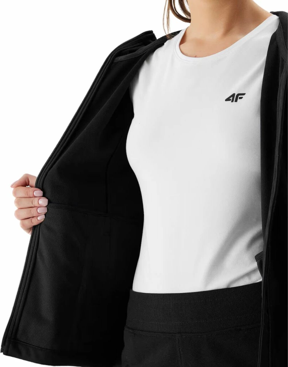 Jakne softshell për femra 4F, e zezë