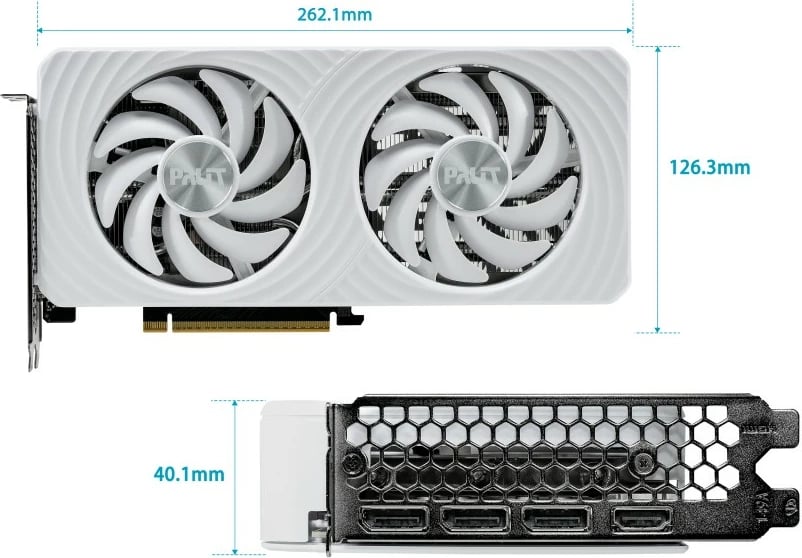 Kartë grafike Palit GeForce RTX 5060 White OC NE75060U19P1-GB2063M 8GB GDDR7 128-bit 3xDP/HDMI PCIe 5.0 e bardhë
