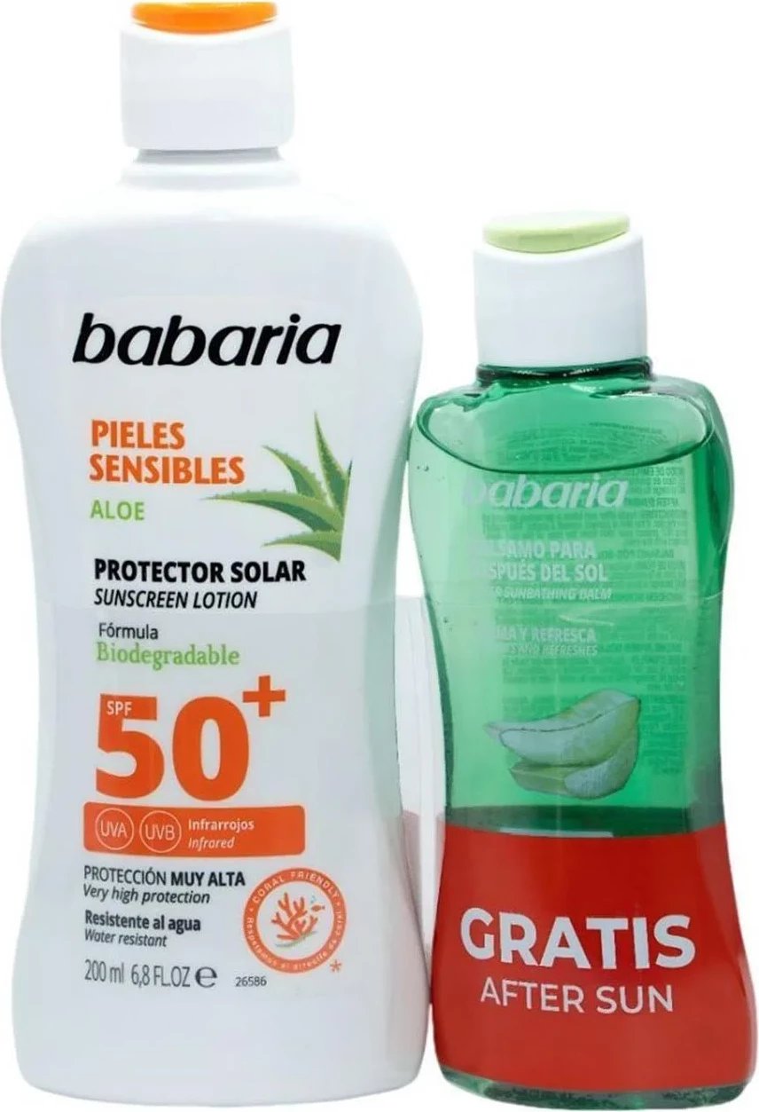 Krem mbrojtës dielli Babaria SPF50+ unisex, 200ml, me Balsam After Sun 1 copë